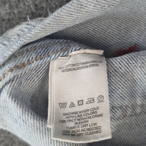 Free People‎ Dillon Jacket Womens Medium Blue Denim Distressed Frayed Raw Hem - Picture 11 of 16